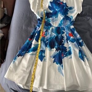 Halogen White Cotton Floral Dress Size 12